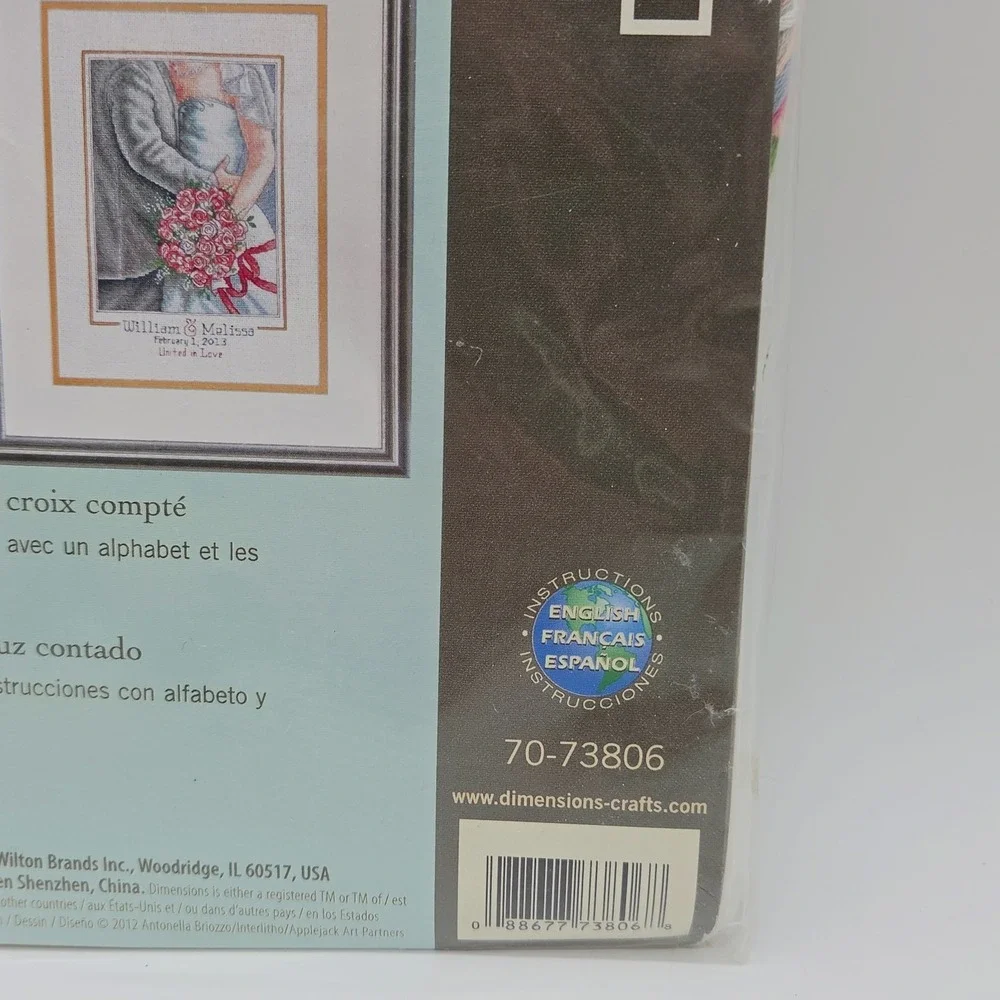 Dimensions Cross Stitch Kits Flowery Verse 3122 Two Hearts Embrace Wedding 73806